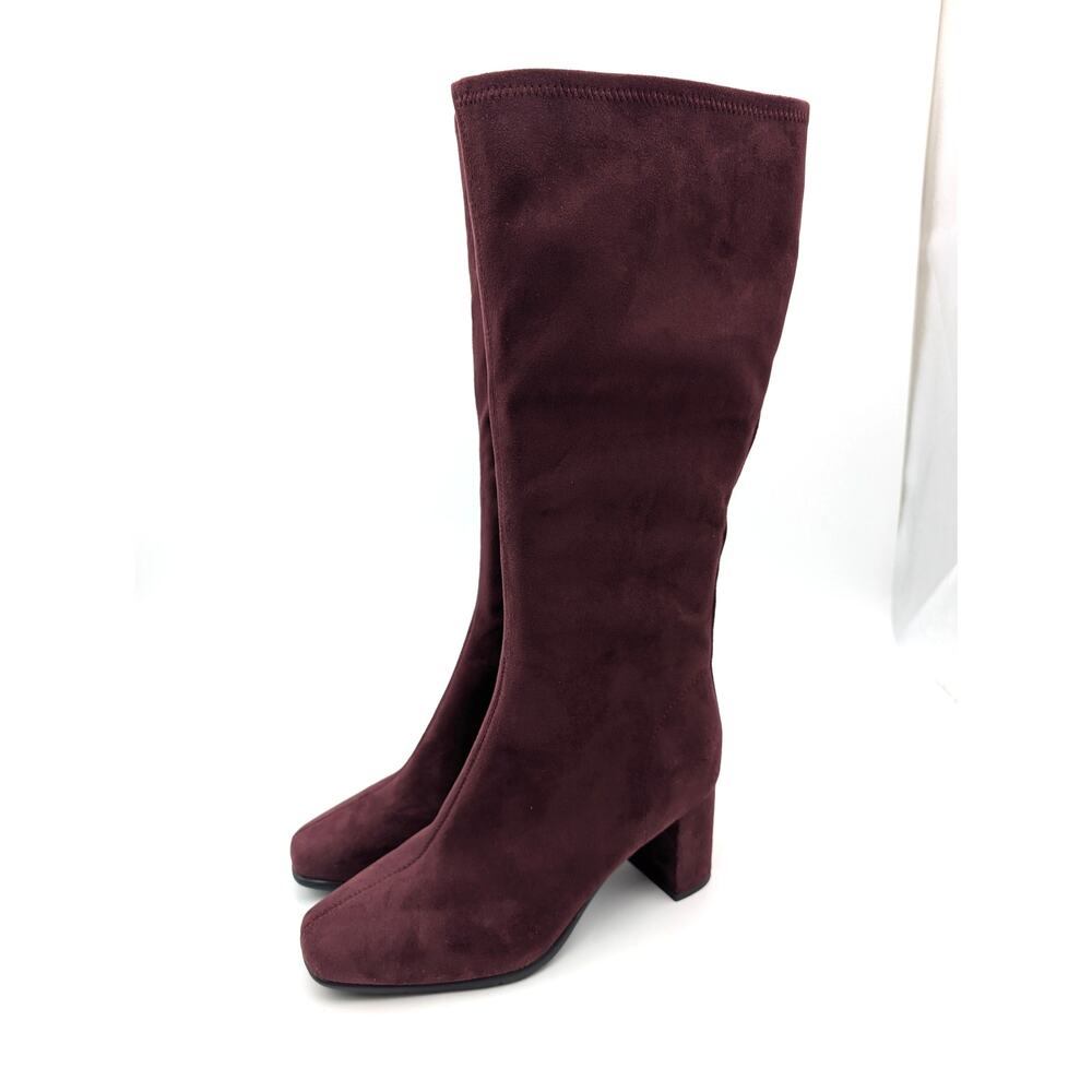 Aerosoles Micah Block Heel Boots Side Zip Women's Fig Size US9W EU39.5